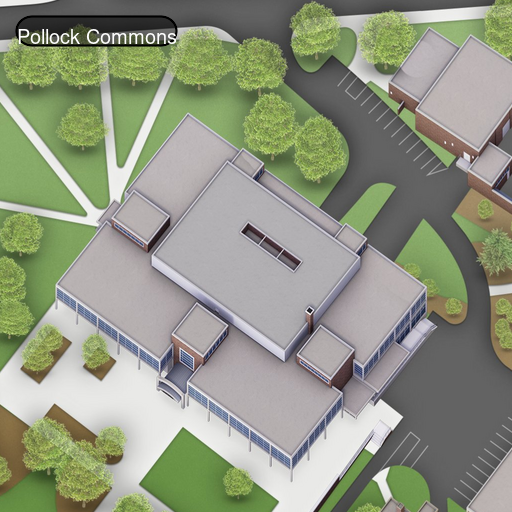 Open interactive map centered on Pollock Commons in a new tab